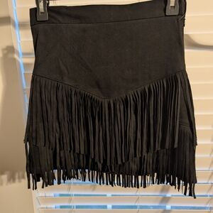Black Fringe Skirt